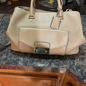 Michael Kors Tan Satchel with Gold Hardware